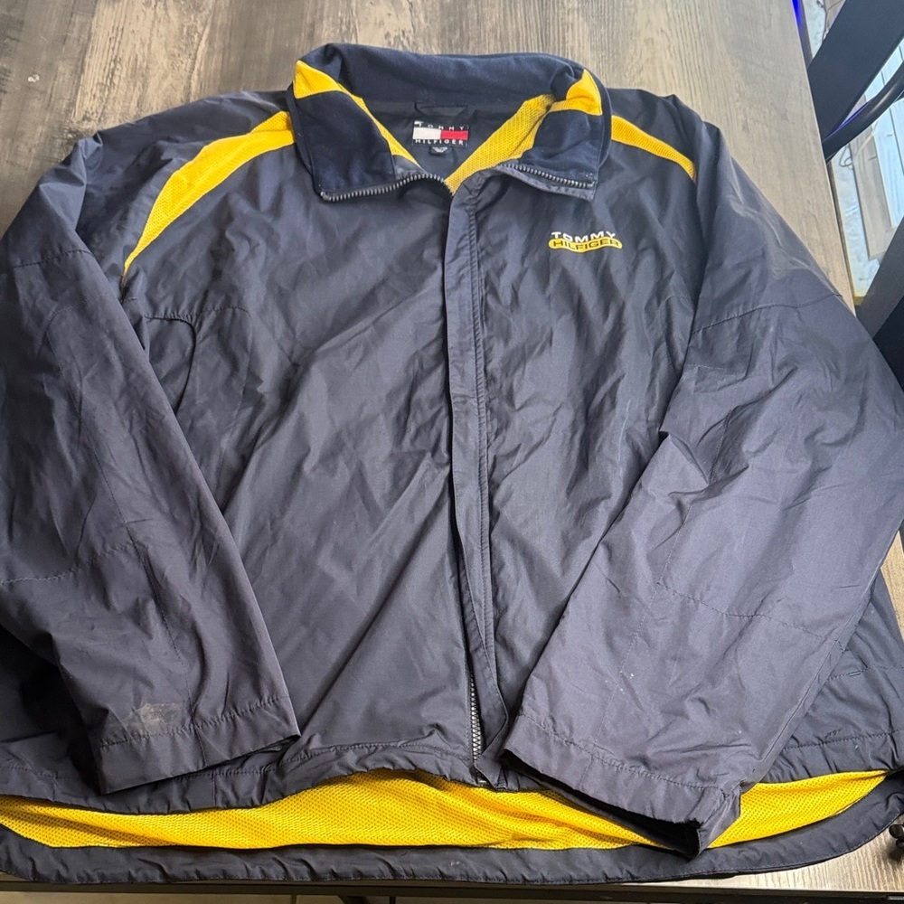 Y2K Vintage Tommy Hilfiger Navy and Yellow Windbreaker